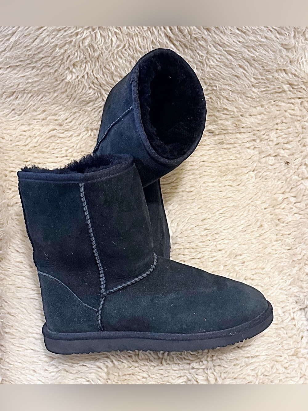 Suede Classic Women's Short Shearling Boot - Black